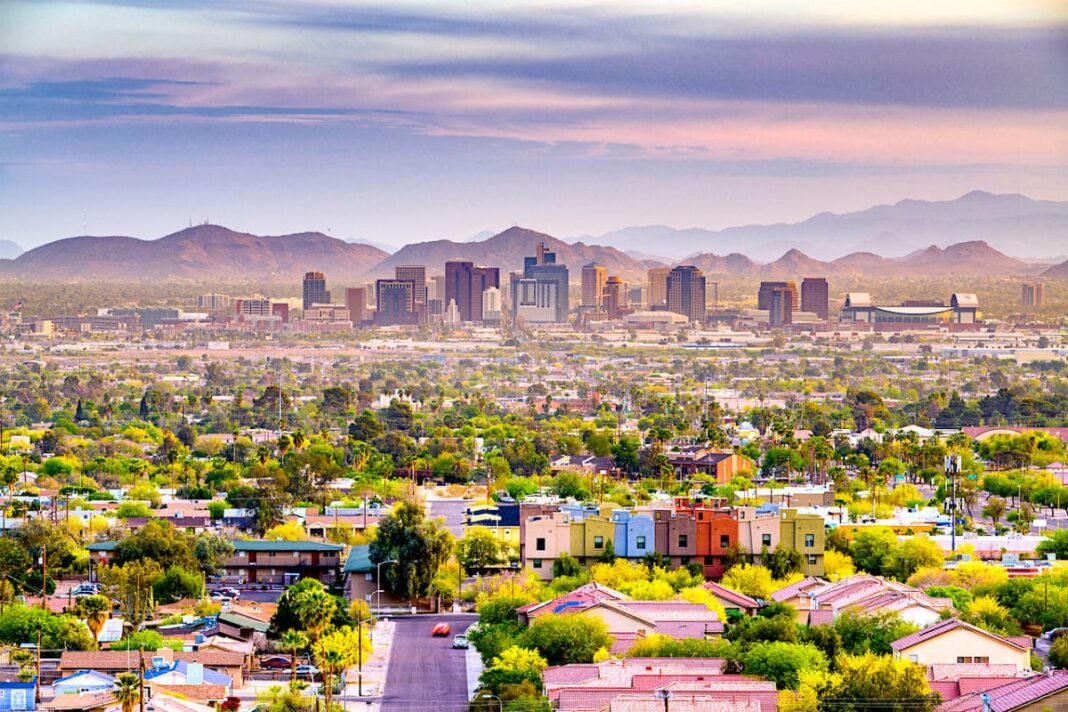 aerial view of greater phoenix area